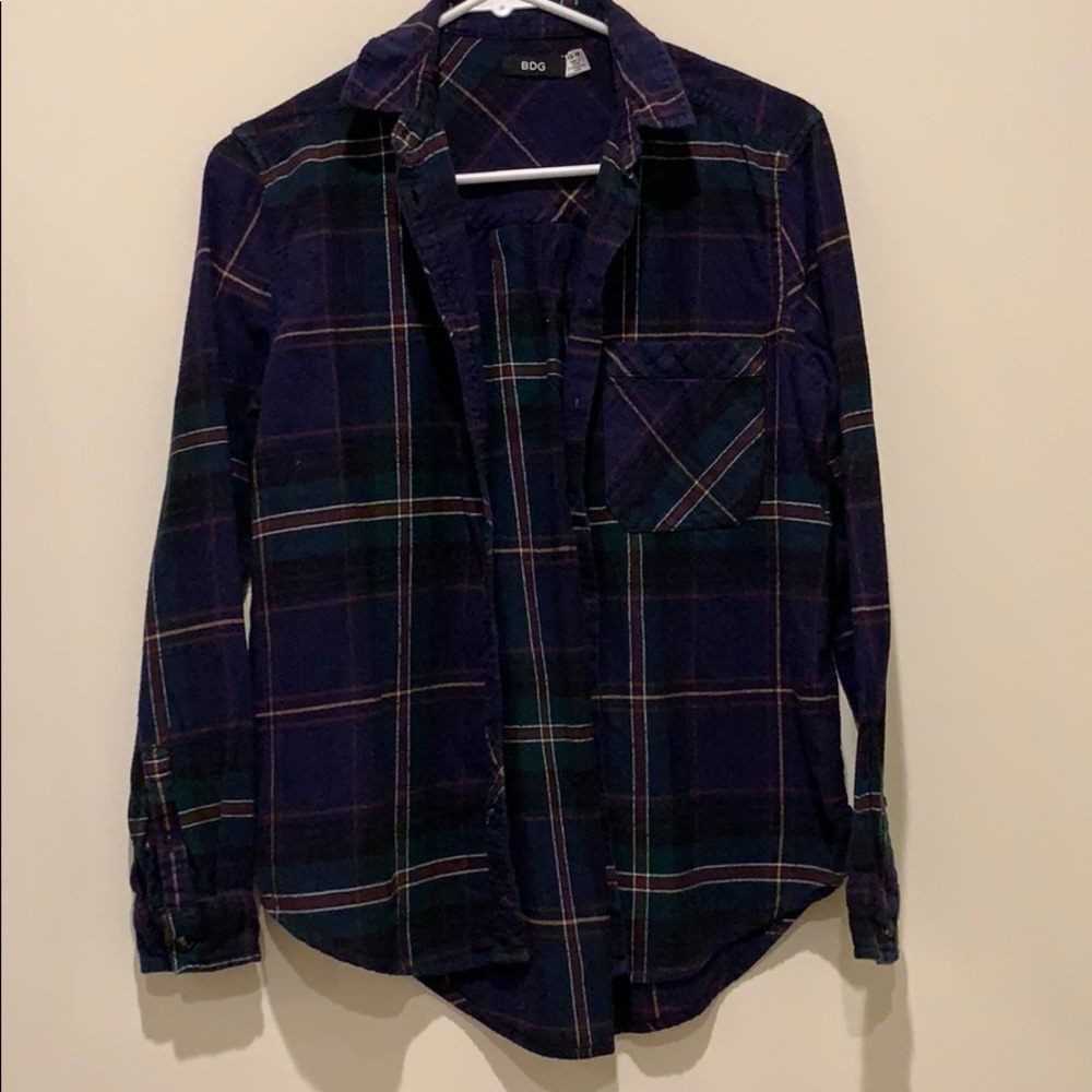Navy Blue/Green Flannel